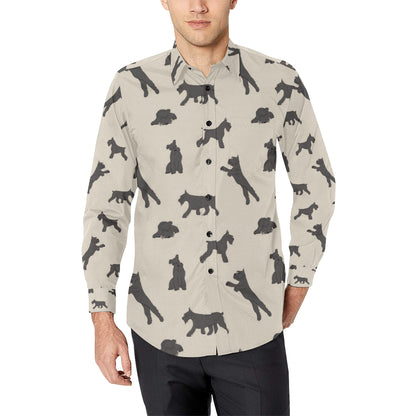 Schnauzers Pattern Print Design A06 Men's Long Sleeve Shirt