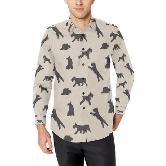 Schnauzers Pattern Print Design A06 Men's Long Sleeve Shirt