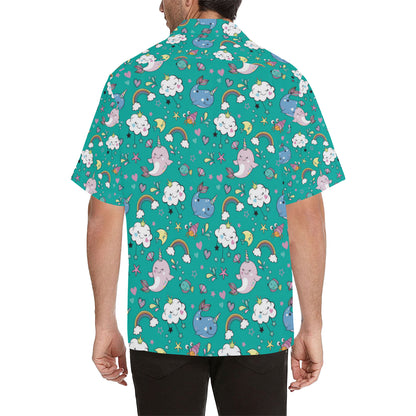 Narwhal Pattern Print Design 04 Men's Hawaiian Shirt