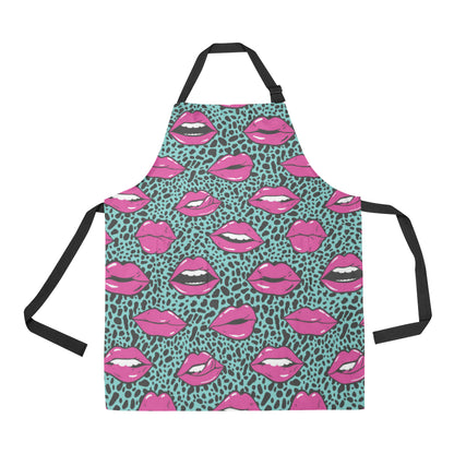 Lip Pattern Print Design 04 Apron with Pocket