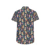 Mermaid Cartoon Pattern Print Design 03 Men's Short Sleeve Button Up Shirt