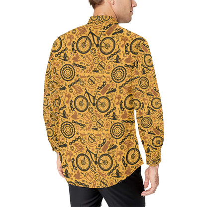 Mountain bike Pattern Print Design 03 Men's Long Sleeve Shirt