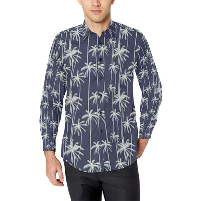 Palm Tree Pattern Print Design PT06 Men's Long Sleeve Shirt