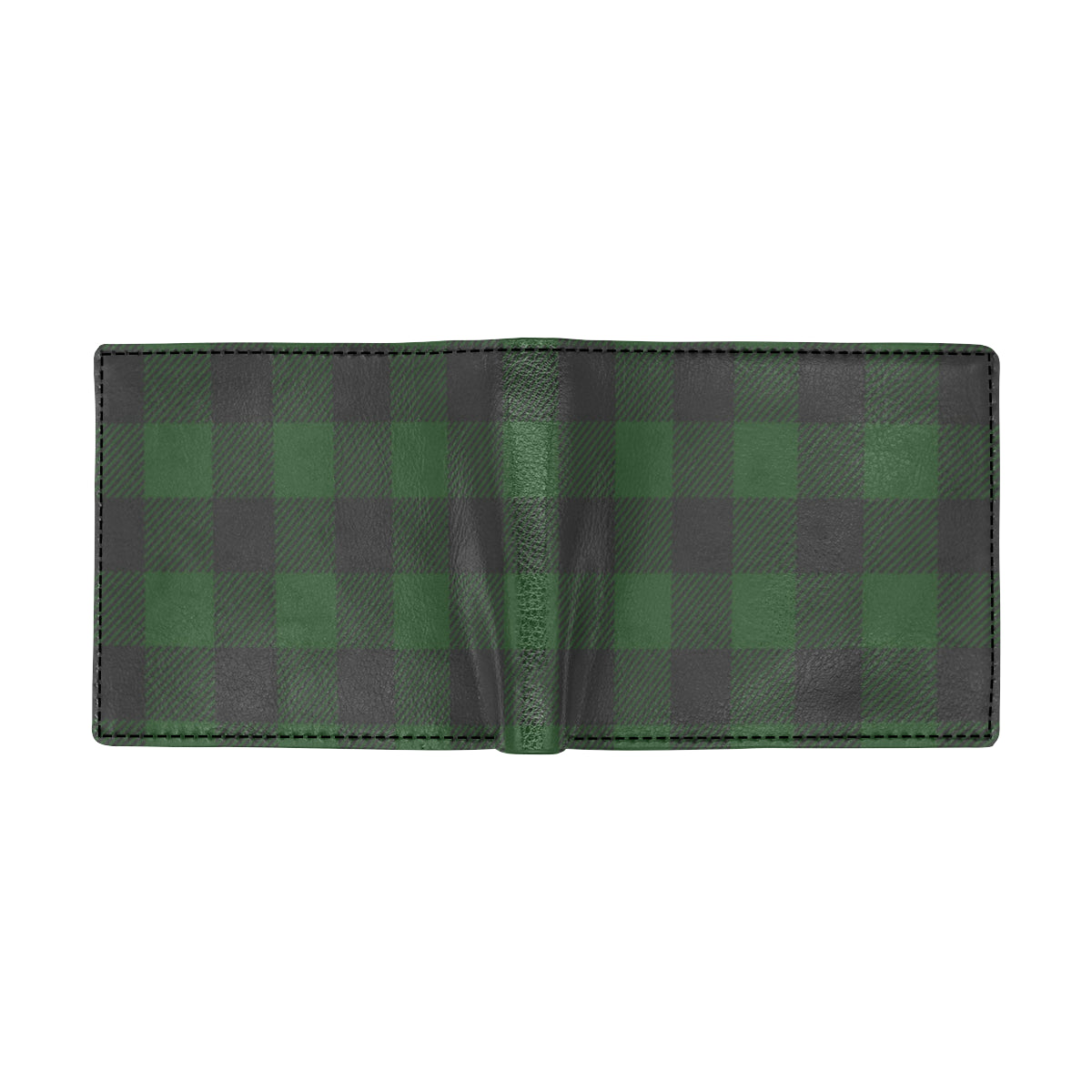 Buffalo check Green Pattern Print Design 02 Men's ID Card Wallet