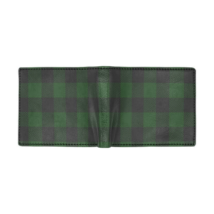 Buffalo check Green Pattern Print Design 02 Men's ID Card Wallet