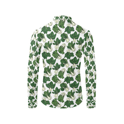 Bok Choy Pattern Print Design 02 Men's Long Sleeve Shirt