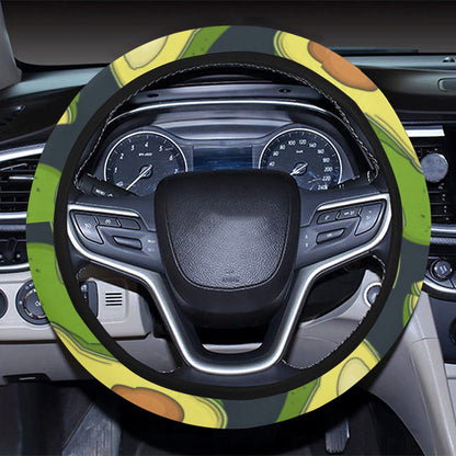 Avocado Pattern Print Design AC013 Steering Wheel Cover with Elastic Edge