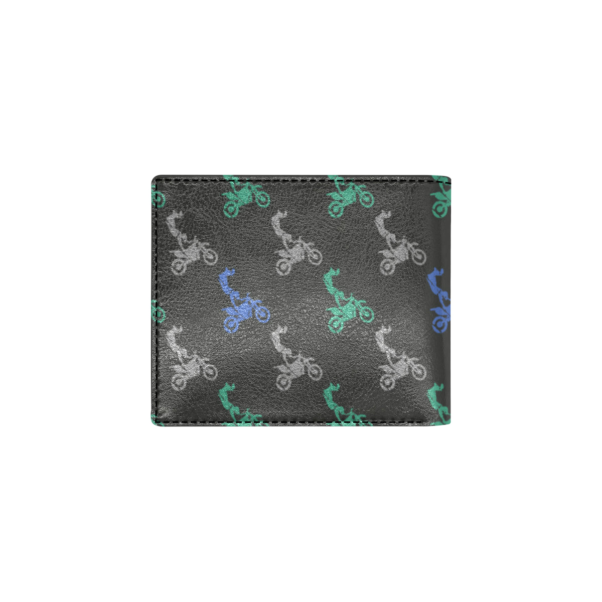 Motocross Pattern Print Design 02 Men's ID Card Wallet