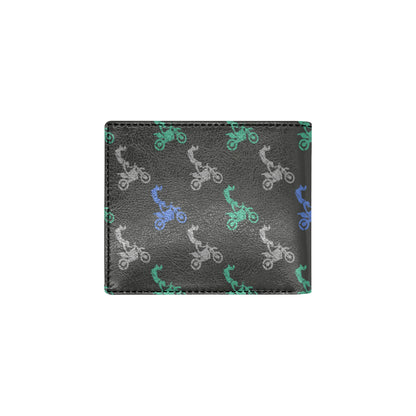 Motocross Pattern Print Design 02 Men's ID Card Wallet