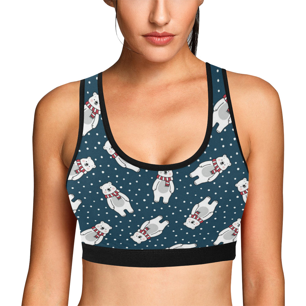 Polar Bear Pattern Print Design PB05 Sports Bra