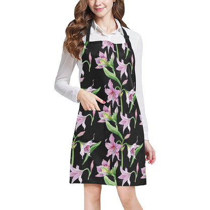 Amaryllis Pattern Print Design AL08 Apron with Pocket