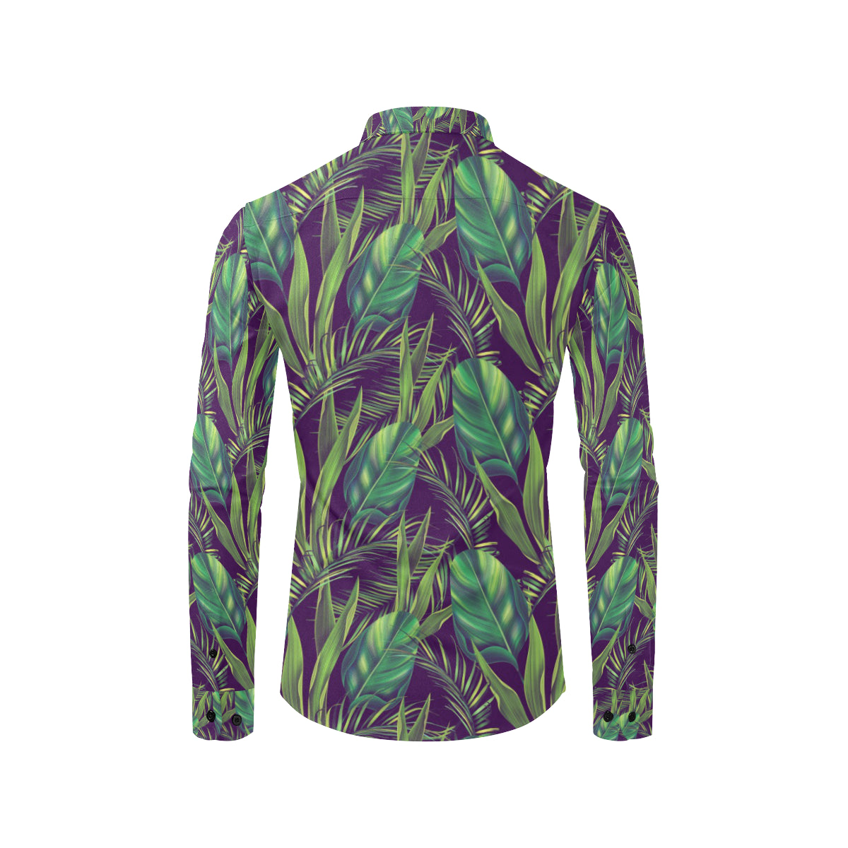 Palm Leaves Pattern Print Design PL03 Men's Long Sleeve Shirt