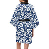 Hibiscus Pattern Print Design HB031 Women Kimono Robe