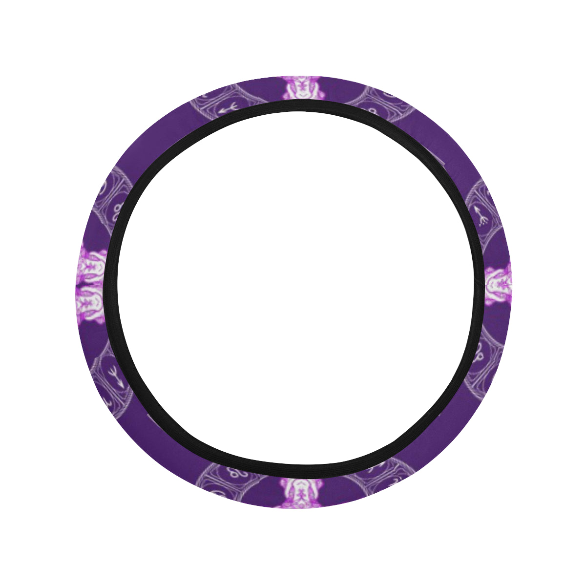 Capricorn Zodiac Pattern Print Design 04 Steering Wheel Cover with Elastic Edge