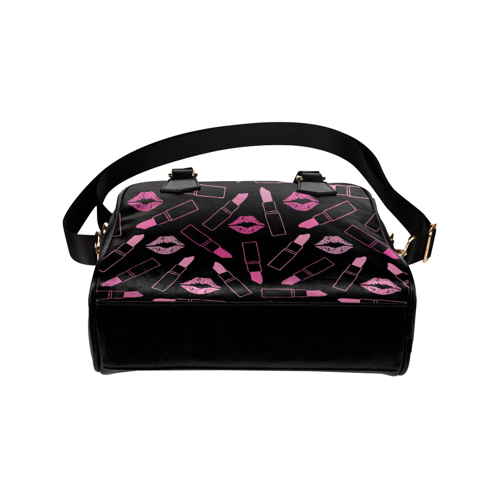 Lipstick Pink Pattern Print Design 01 Shoulder Handbag