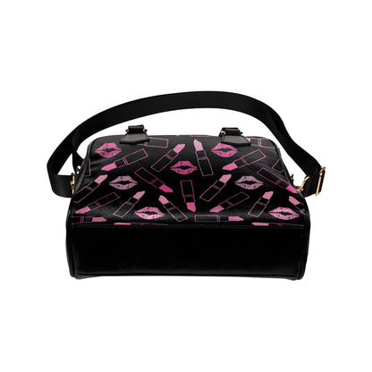 Lipstick Pink Pattern Print Design 01 Shoulder Handbag