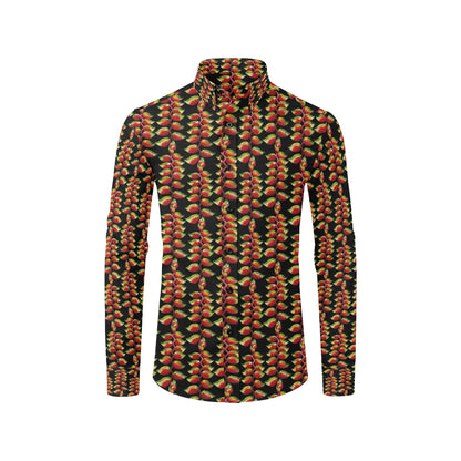 Heliconia Pattern Print Design HL05 Men's Long Sleeve Shirt
