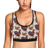 Rooster Pattern Print Design A03 Sports Bra