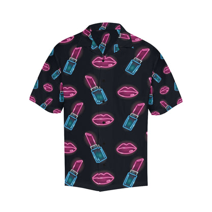 Lipstick Color Neon Pattern Print Design 03 Men's Hawaiian Shirt