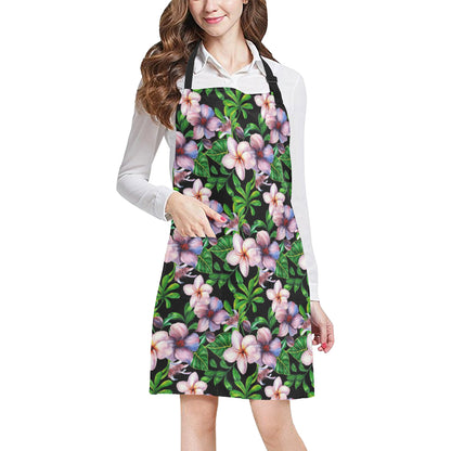 Plumeria Pattern Print Design PM01 Apron with Pocket