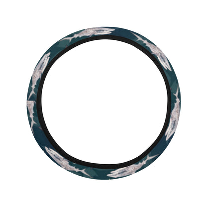Shark Pattern Print Steering Wheel Cover with Elastic Edge