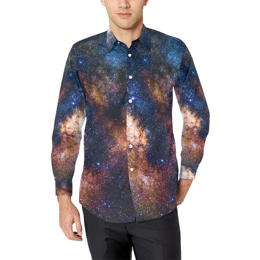 Celestial Milky way Galaxy Men's Long Sleeve Shirt
