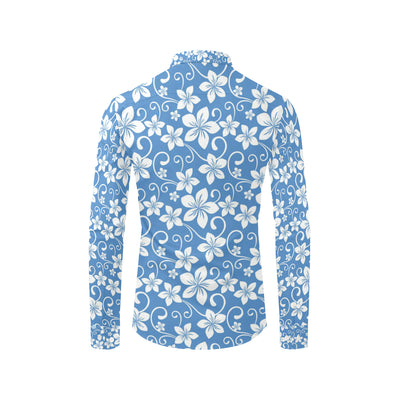 Hibiscus Pattern Print Design HB09 Men's Long Sleeve Shirt