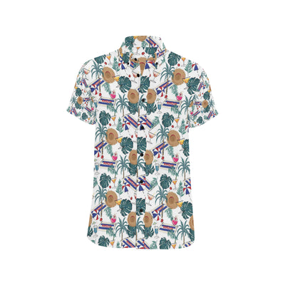 Aloha Hawaii Beach Pattern Print Design 04 Men's Short Sleeve Button Up Shirt