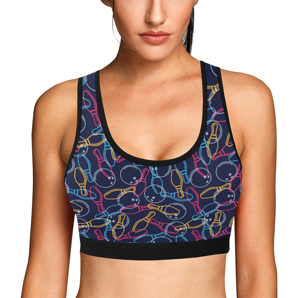 Bowling Pattern Print Design 07 Sports Bra