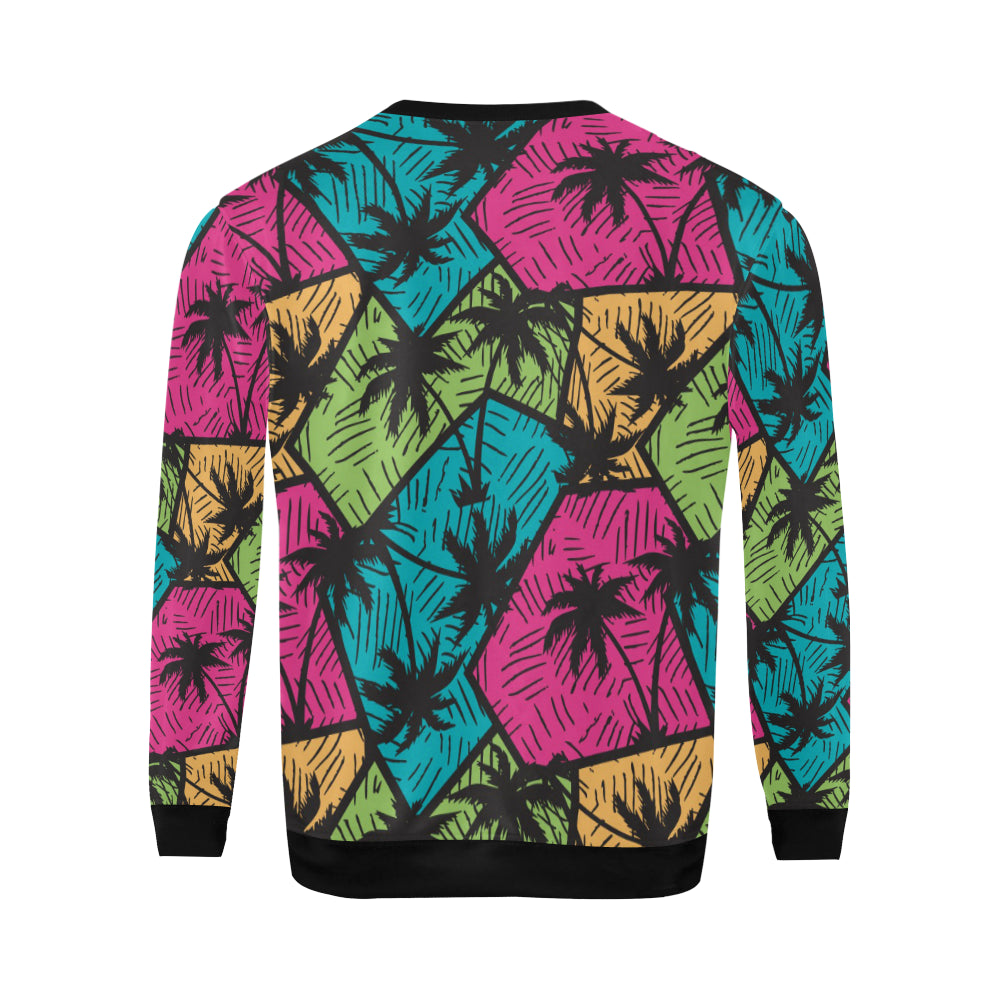 Palm Tree Pattern Print Design PT09 Men Long Sleeve Sweatshirt