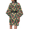 Cactus Pattern Print Design 06 Women's Short Kimono