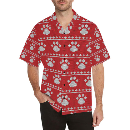Knit Paw Pattern Print Design 03 Men's Hawaiian Shirt