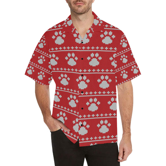 Knit Paw Pattern Print Design 03 Men's Hawaiian Shirt