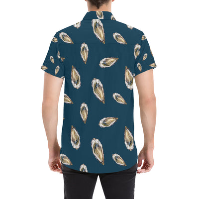 Oyster Pattern Print Design 03 Men's Short Sleeve Button Up Shirt