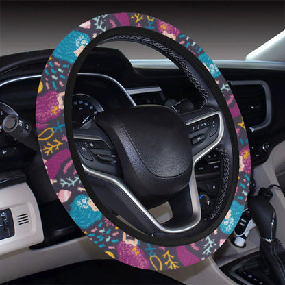 Mermaid Pattern Print Design 08 Steering Wheel Cover with Elastic Edge