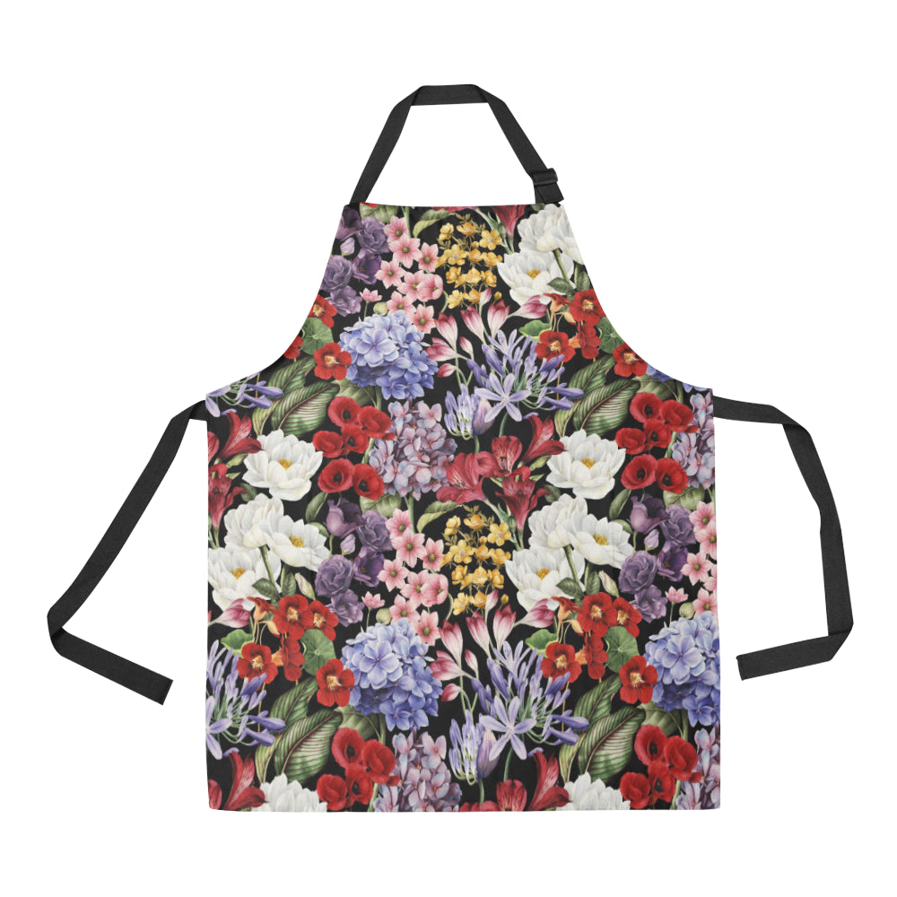 Summer Floral Pattern Print Design SF04 Apron with Pocket