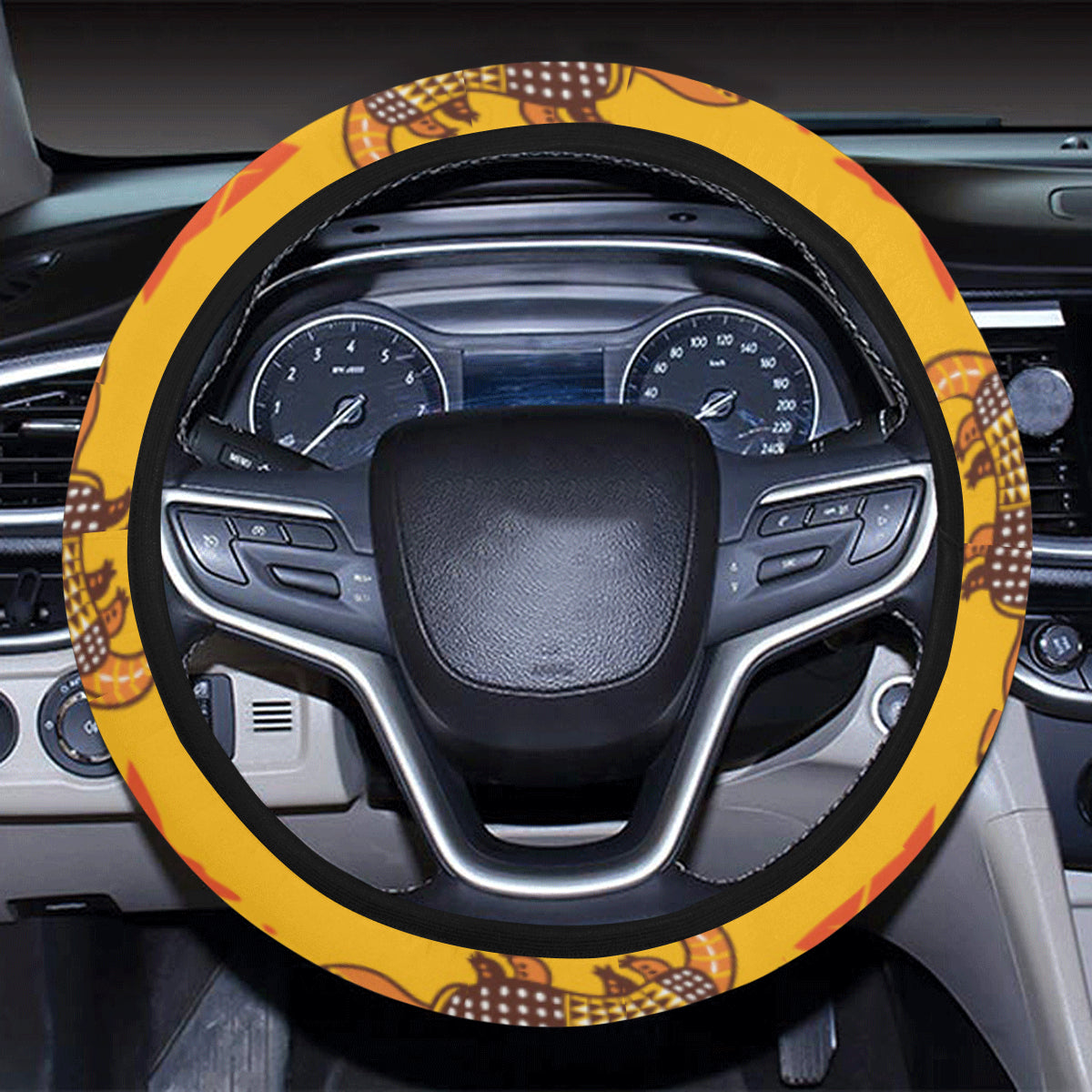 Armadillo Pattern Print Design 03 Steering Wheel Cover with Elastic Edge