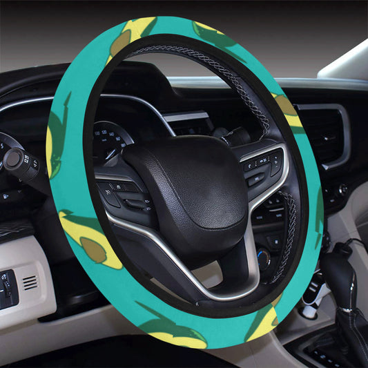 Avocado Pattern Print Design 03 Steering Wheel Cover with Elastic Edge