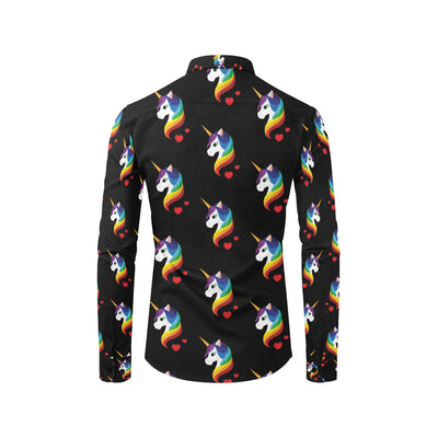 Rainbow Unicorn Pattern Print Design A03 Men's Long Sleeve Shirt