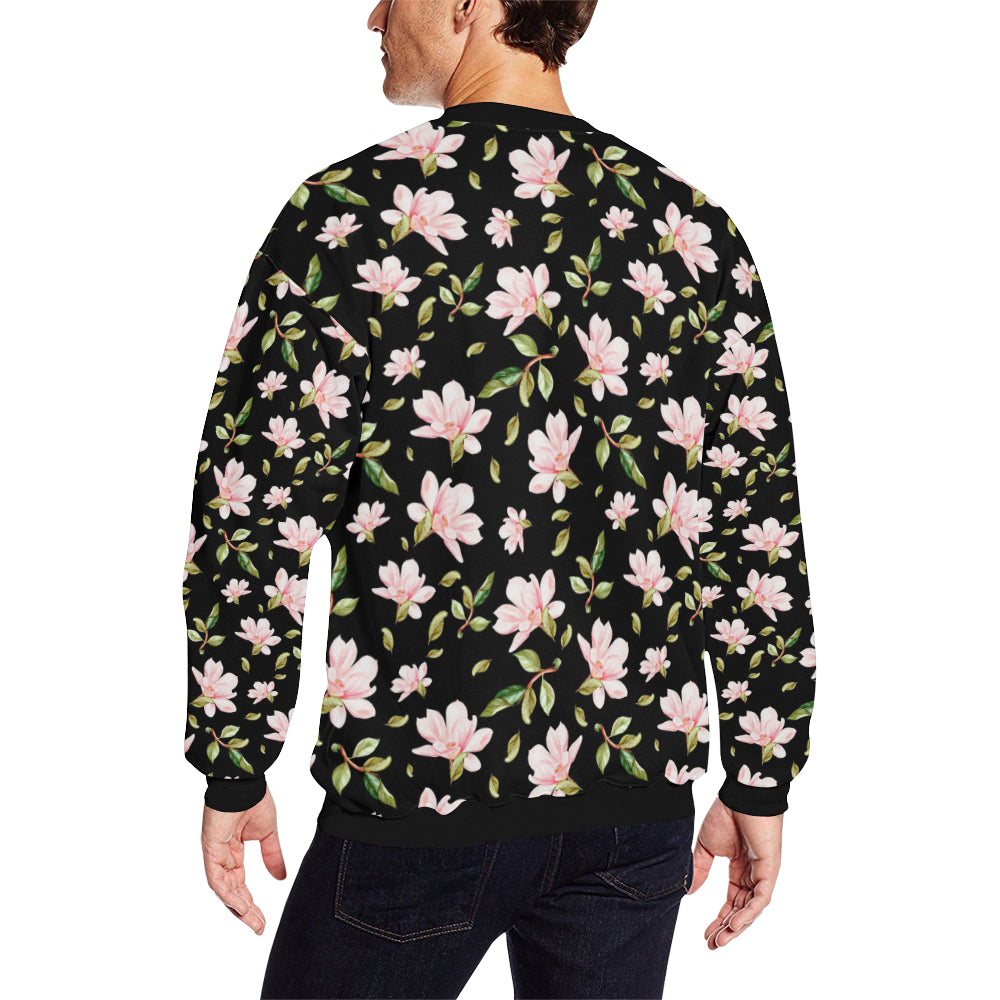 Magnolia Pattern Print Design MAG01 Men Long Sleeve Sweatshirt