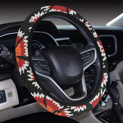 Carnations Pattern Print Design CN03 Steering Wheel Cover with Elastic Edge