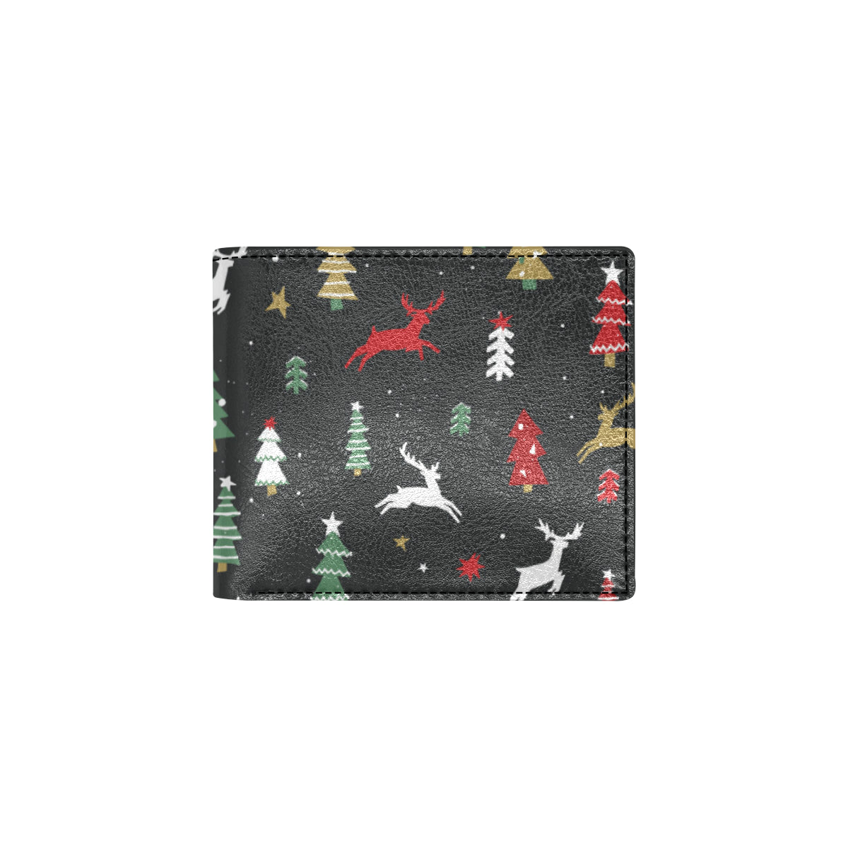 Christmas Tree Deer Style Pattern Print Design 03 Men's ID Card Wallet