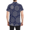 Mandala Pattern Print Design 02 Men's Short Sleeve Button Up Shirt