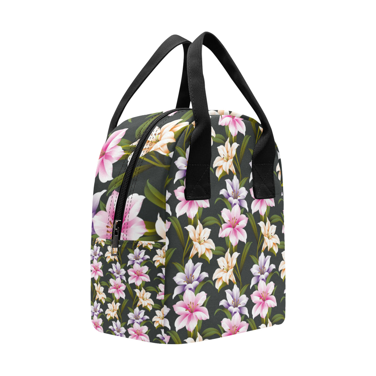 Lily Pattern Print Design LY01 Insulated Lunch Bag