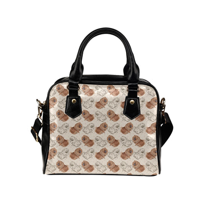 Pomeranians Pattern Print Design A01 Shoulder Handbag