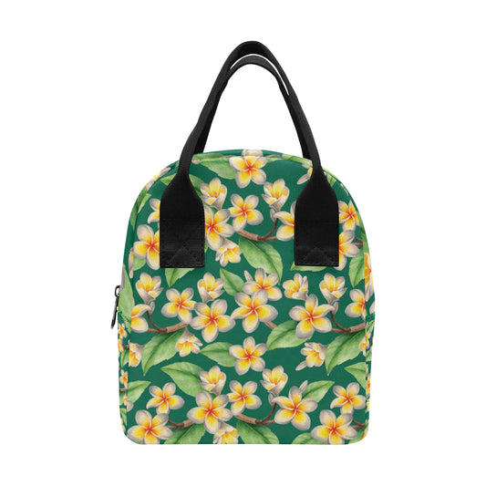 Plumeria Pattern Print Design PM07 Insulated Lunch Bag