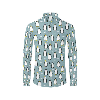 Penguin Pattern Print Design A02 Men's Long Sleeve Shirt