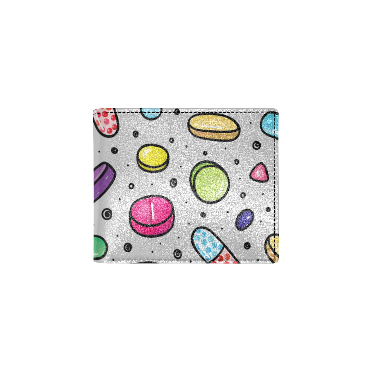 Pill Pattern Print Design A04 Men's ID Card Wallet