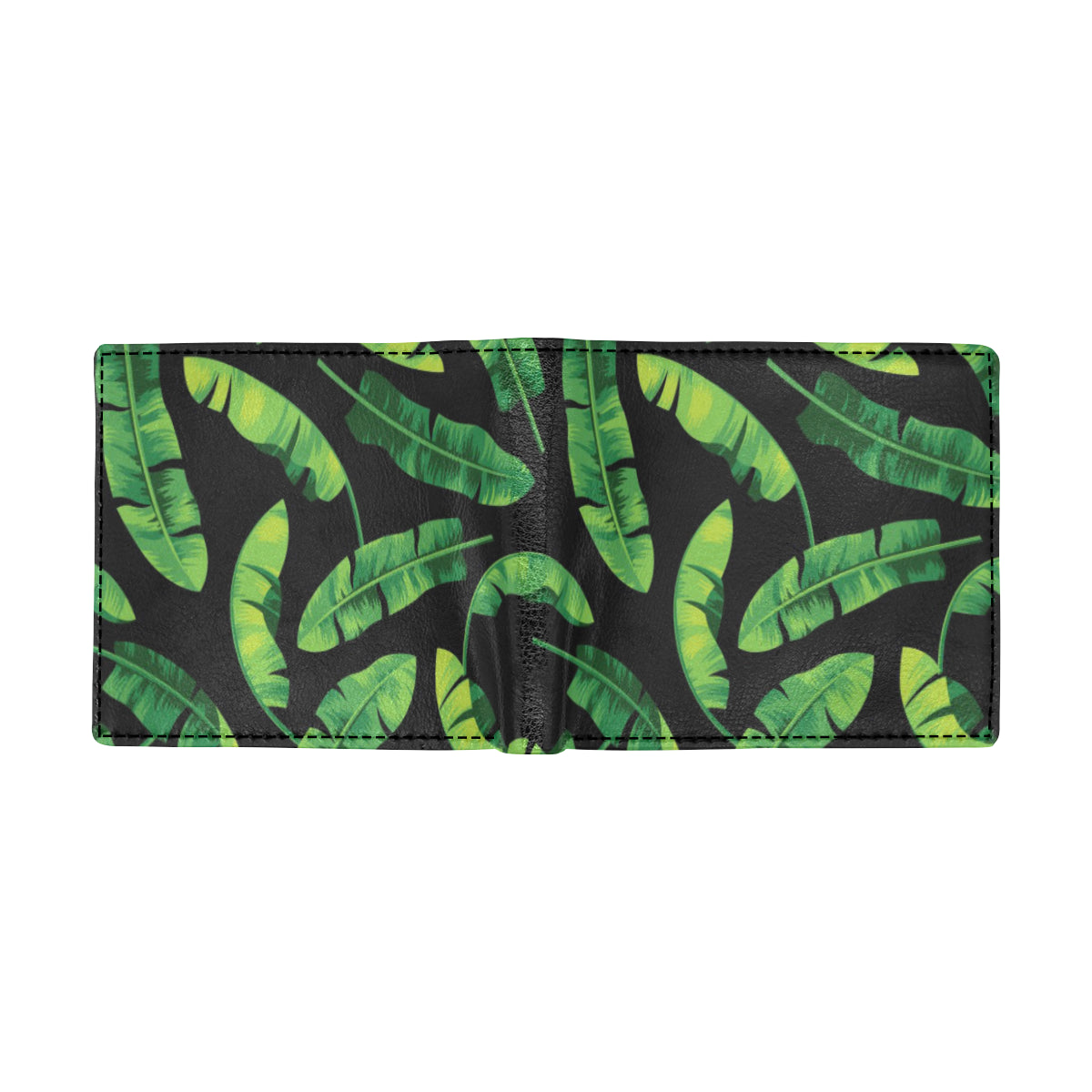 Banana Leaf Pattern Print Design BL02 Men's ID Card Wallet