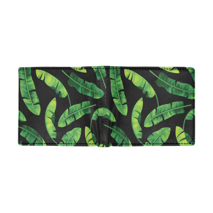Banana Leaf Pattern Print Design BL02 Men's ID Card Wallet